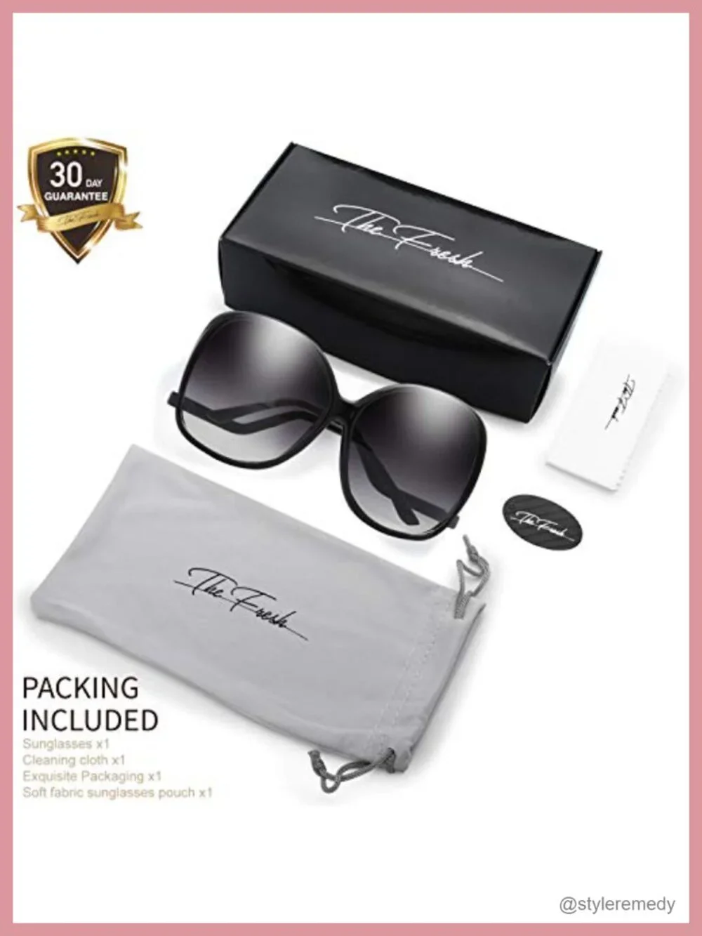 Oversized Jackie O Sunglasses with 100% UV Protection